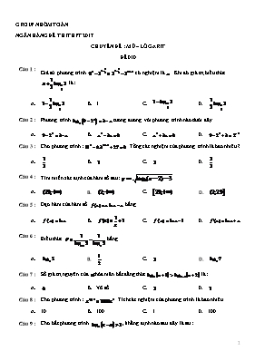 Toán - Chuyên đề Mũ  lôgarit - Đề 10